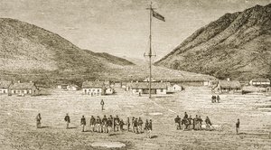 Fort Douglas Camp og Red Buttes Ravine nær Salt Lake City, Utah, 1870